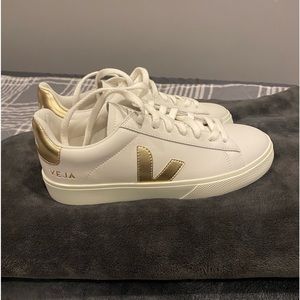 Veja White and Gold Women's Sneakers